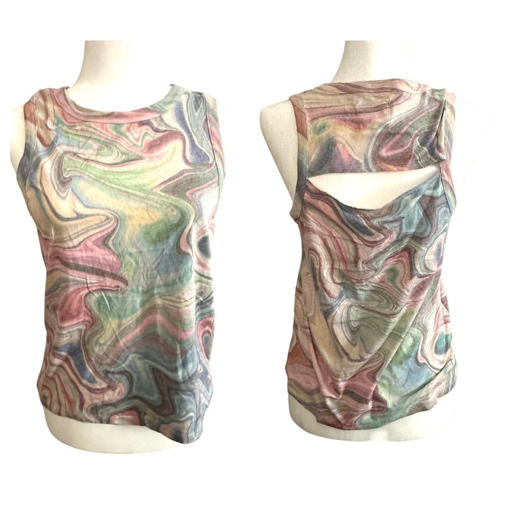 NWOT CHASER Revolve Recycled Vintage Jersey Slit Back Hi Lo Muscle Tank - Small